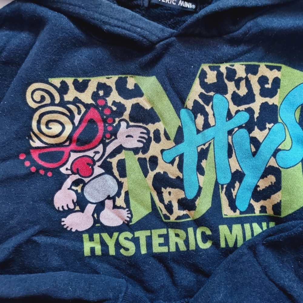 Black Graphic Pullover Hoodie Sweatshirt Japan Hysteric Mini